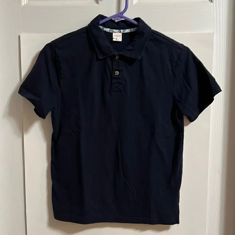 Gymboree size youth boys Large (10/12) navy blue polo shirt